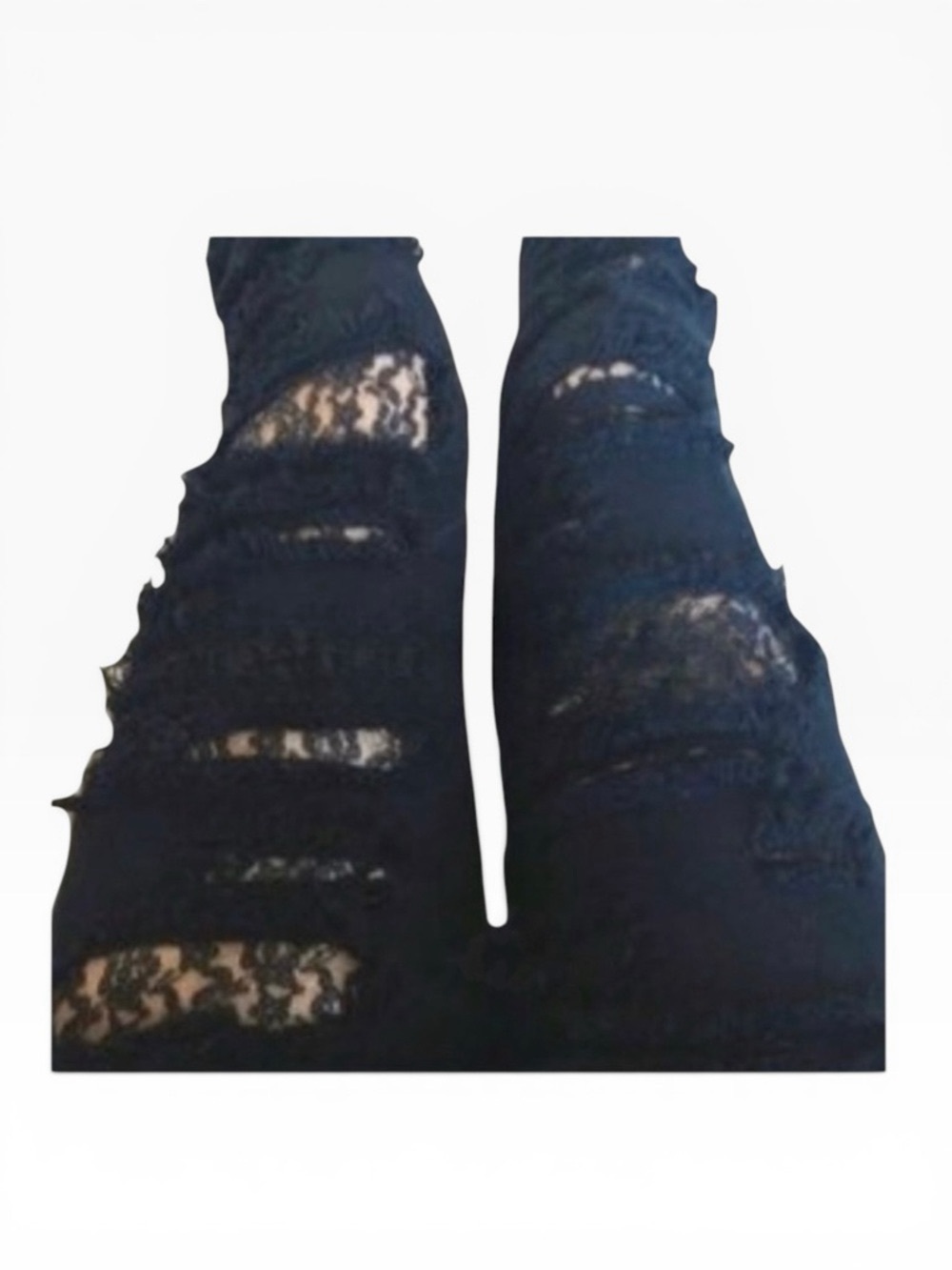 LF Carmar ❉ Skinny Shredded Rips Stretch Jeans ❉ Lace Patches ❉ Jet Black ❉ 25 ❉ - Picture 13 of 16